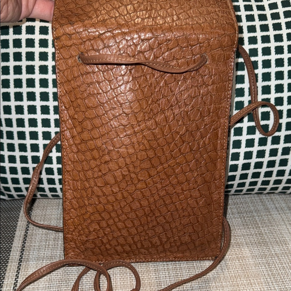 Brown Textured Crossbody Bag - Picture 6 of 10